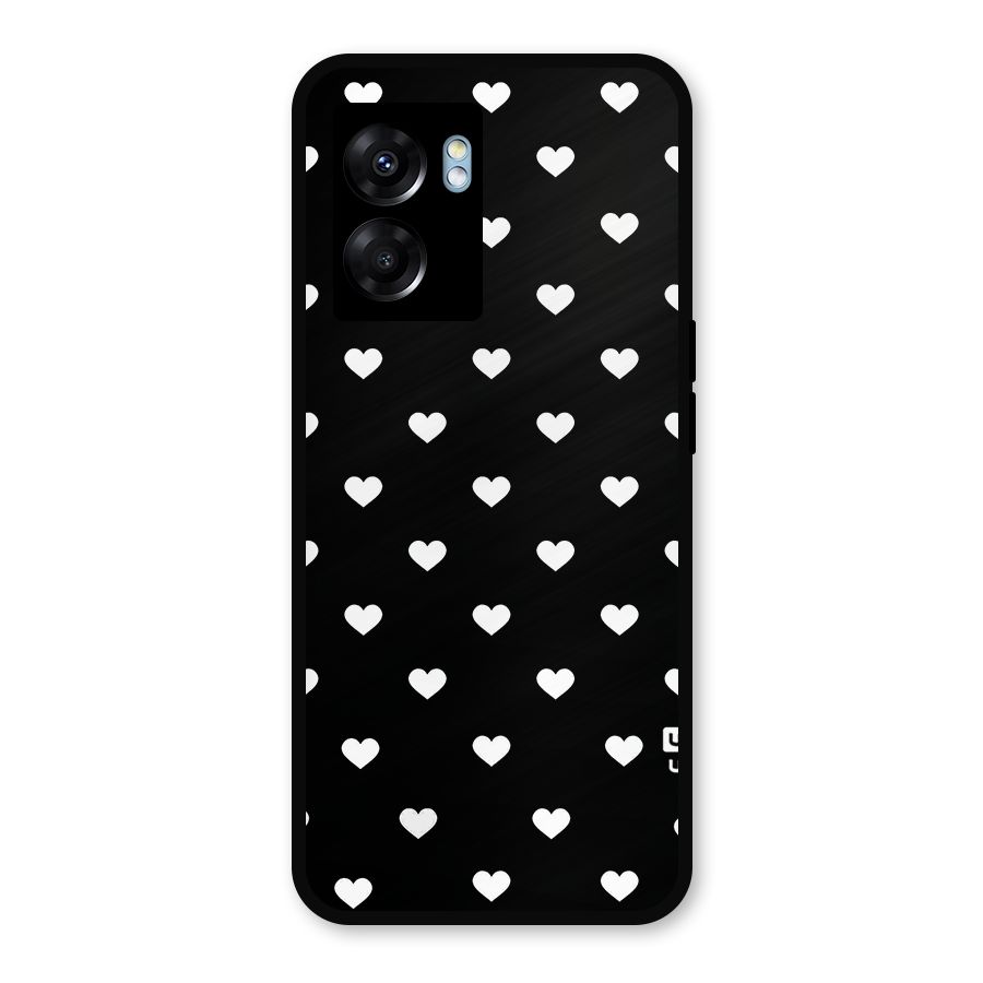Seamless Hearts Pattern Metal Back Case for Realme Narzo 50 5G
