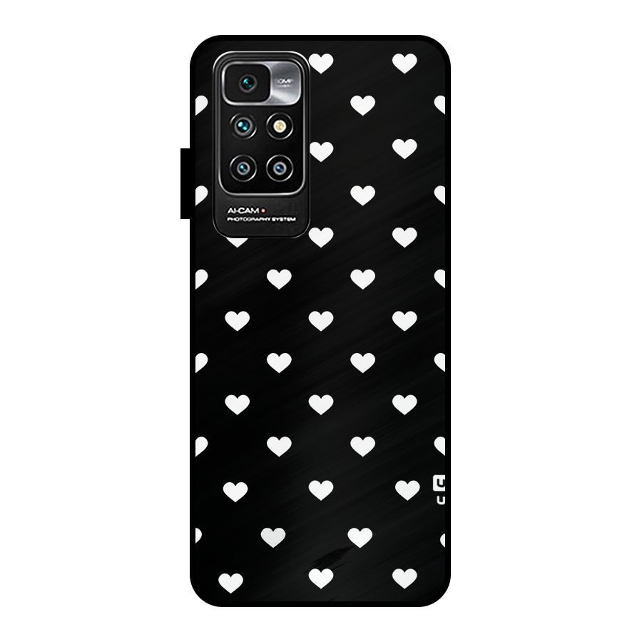 Seamless Hearts Pattern Metal Back Case for Redmi 10 Prime