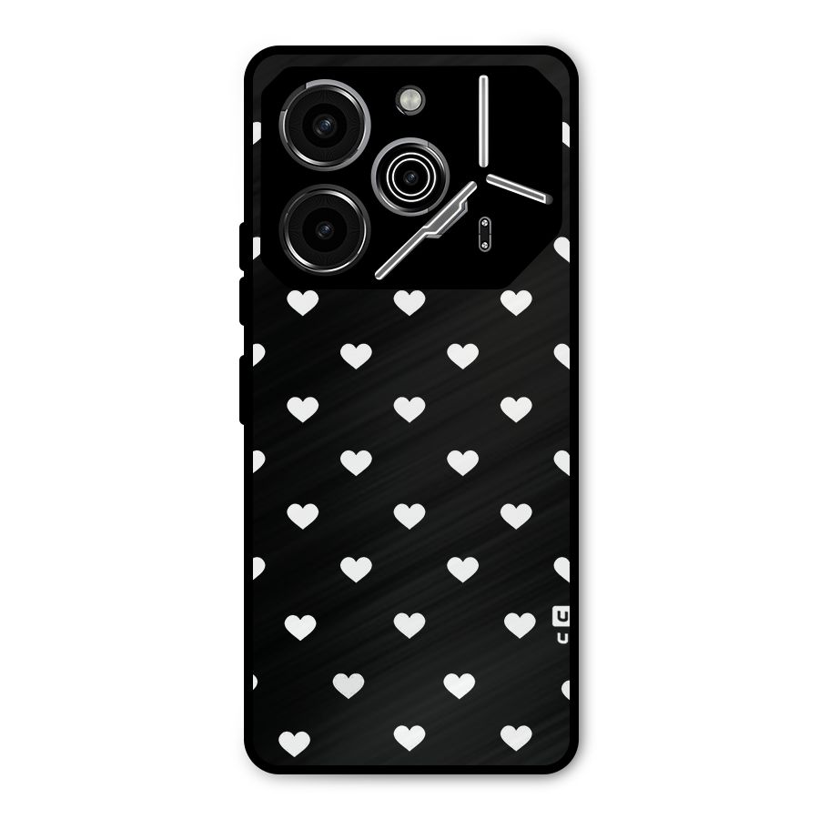 Seamless Hearts Pattern Metal Back Case for Tecno Pova 6 Pro