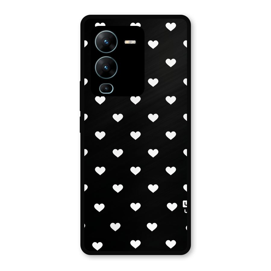 Seamless Hearts Pattern Metal Back Case for Vivo V25 Pro