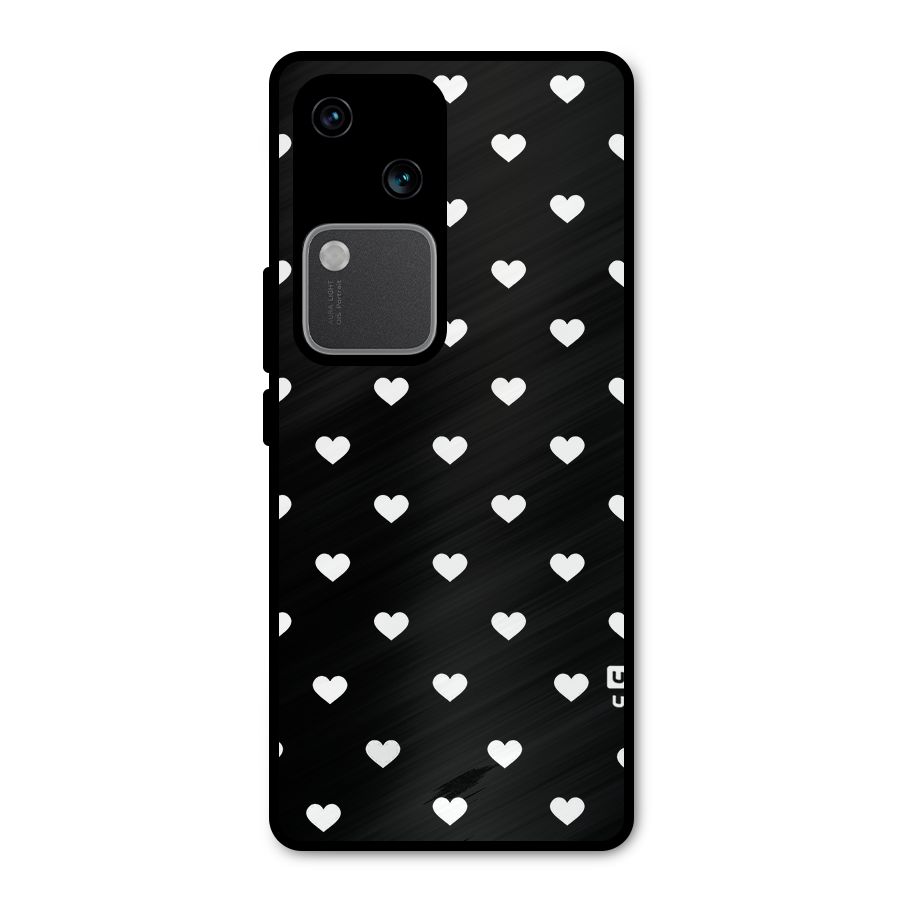 Seamless Hearts Pattern Metal Back Case for Vivo V30 Pro