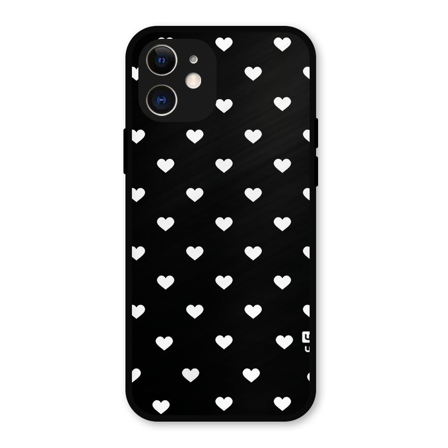 Seamless Hearts Pattern Metal Back Case for iPhone 12