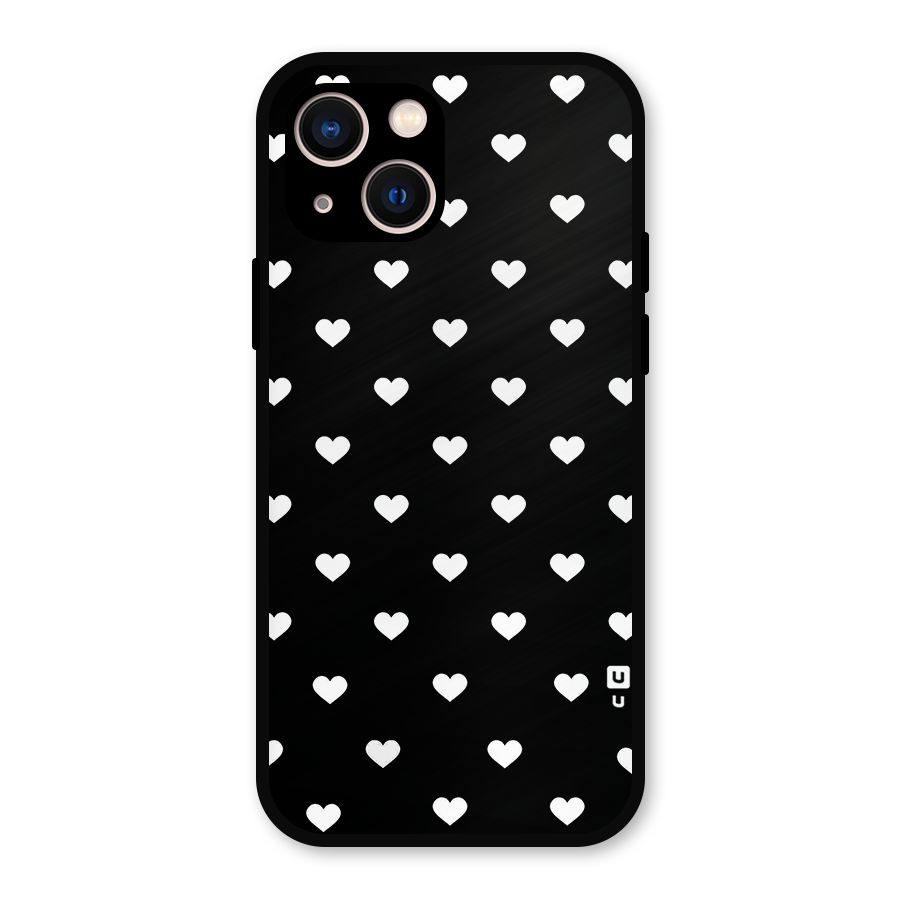 Seamless Hearts Pattern Metal Back Case for iPhone 13