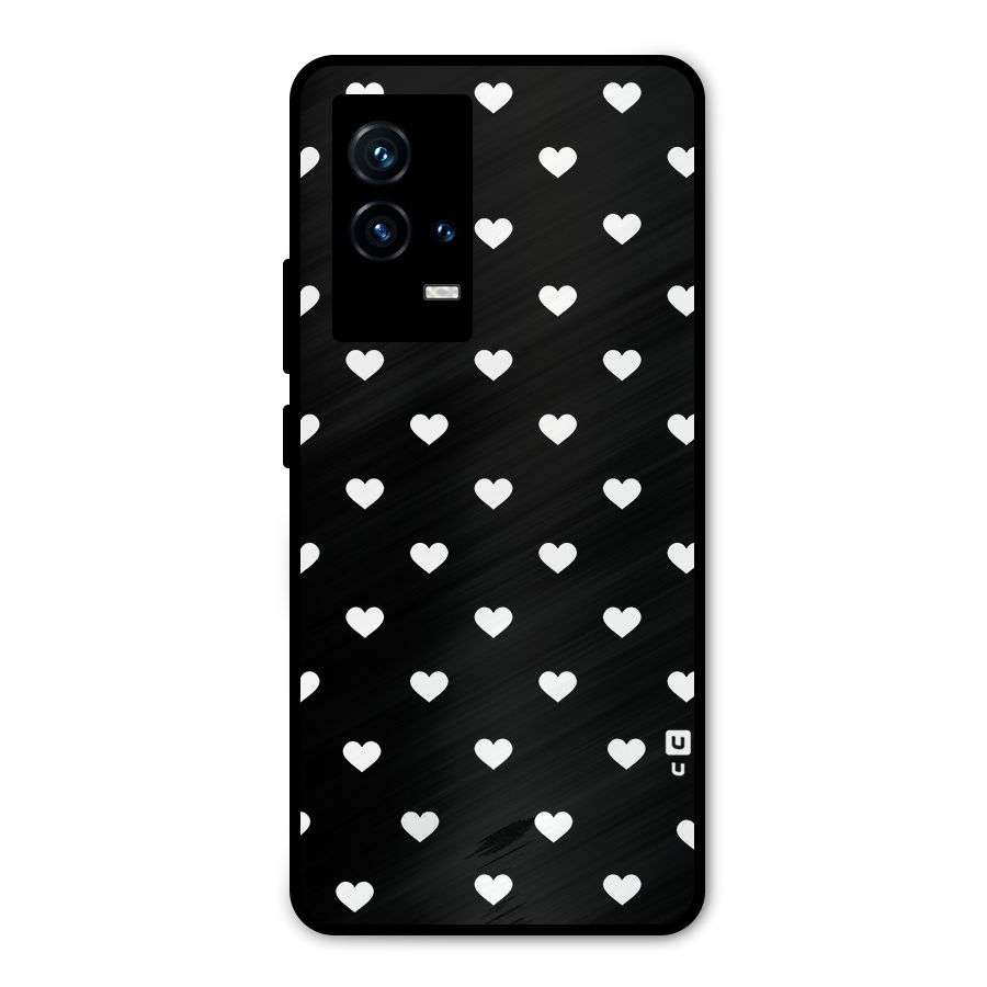 Seamless Hearts Pattern Metal Back Case for iQOO 9 5G