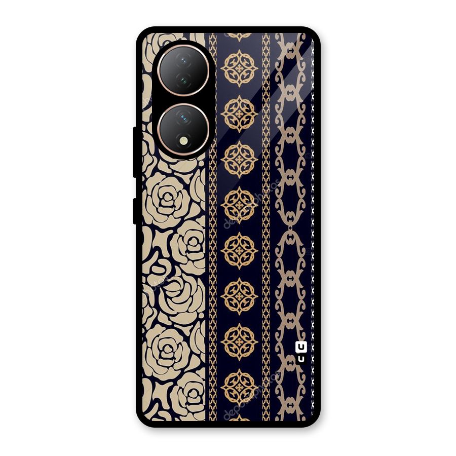 Seamless Pattern Glass Back Case for Vivo Y100A