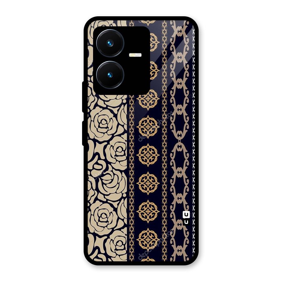 Seamless Pattern Glass Back Case for Vivo Y22s