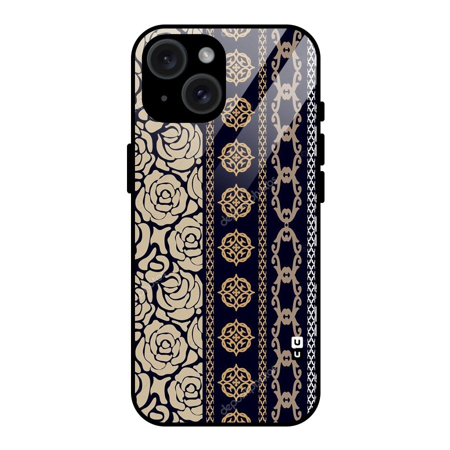 Seamless Pattern Glass Back Case for iPhone 15