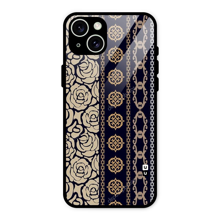 Seamless Pattern Glass Back Case for iPhone 15 Plus