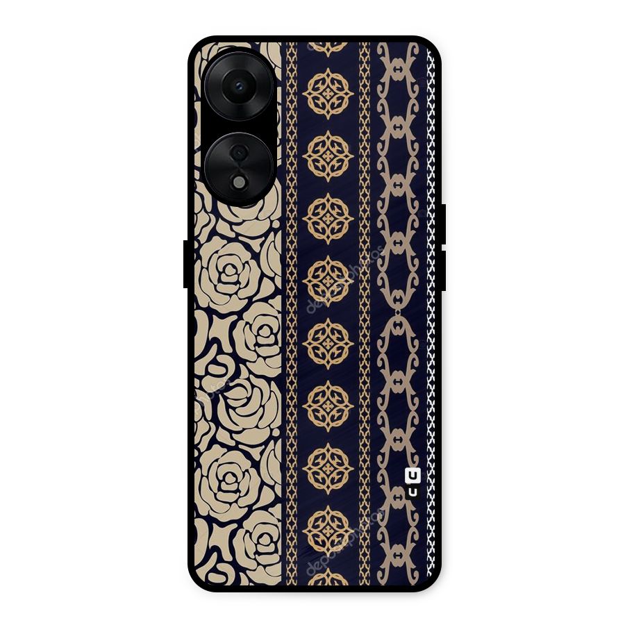 Seamless Pattern Metal Back Case for Oppo A78 5G