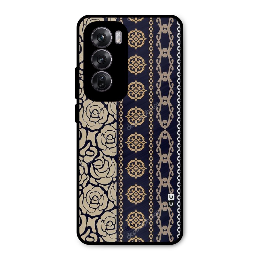 Seamless Pattern Metal Back Case for Oppo Reno12 Pro