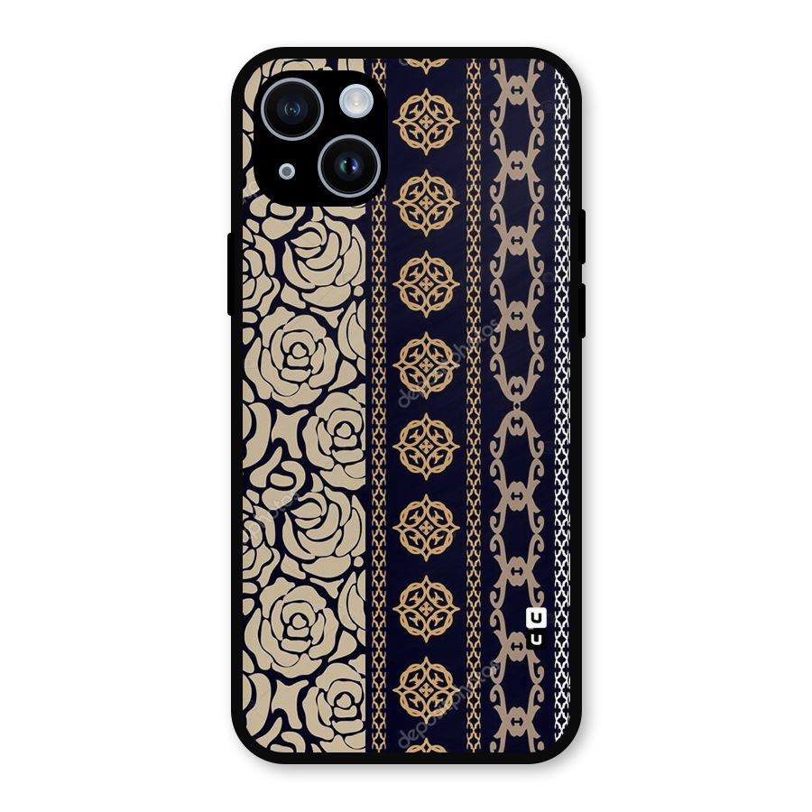 Seamless Pattern Metal Back Case for iPhone 14
