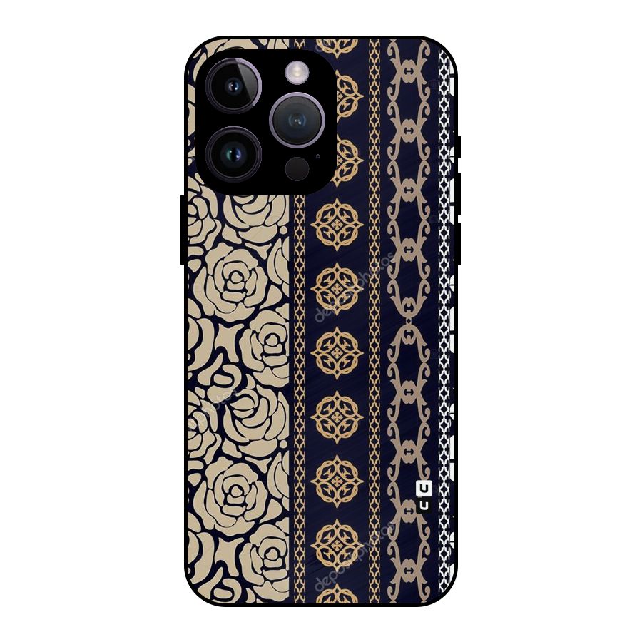 Seamless Pattern Metal Back Case for iPhone 14 Pro Max