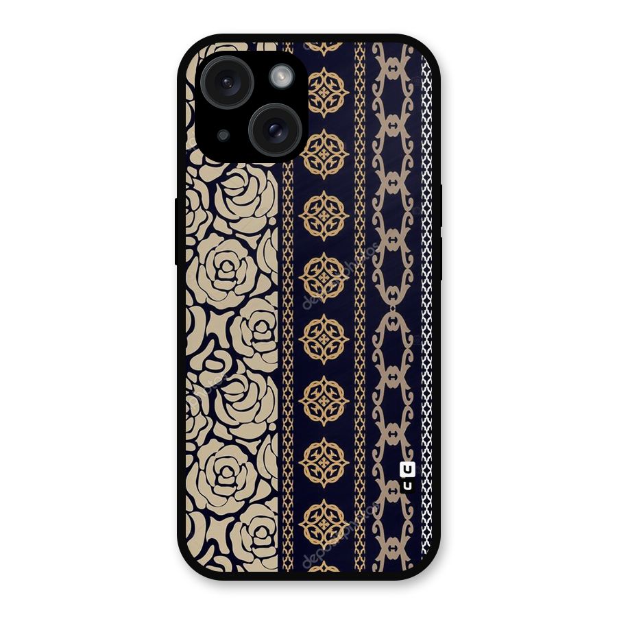 Seamless Pattern Metal Back Case for iPhone 15