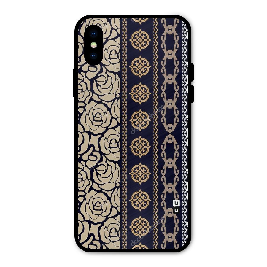 Seamless Pattern Metal Back Case for iPhone X