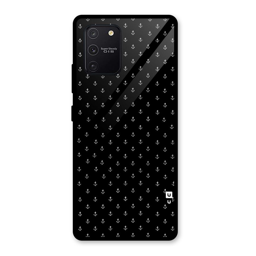 Seamless Small Anchors Pattern Glass Back Case for Galaxy S10 Lite