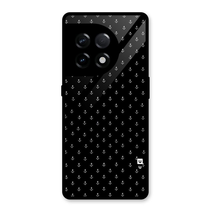 Seamless Small Anchors Pattern Glass Back Case for OnePlus 11R