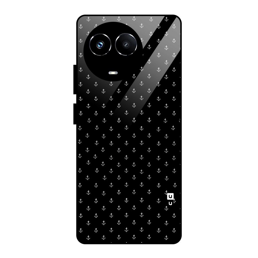 Seamless Small Anchors Pattern Glass Back Case for Realme 11X