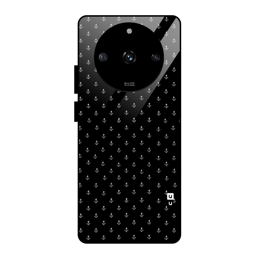Seamless Small Anchors Pattern Glass Back Case for Realme Narzo 60 5G