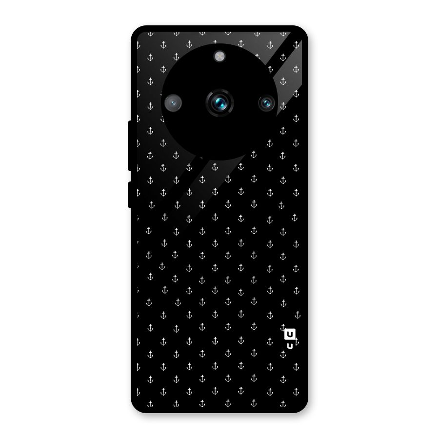 Seamless Small Anchors Pattern Glass Back Case for Realme Narzo 60 Pro