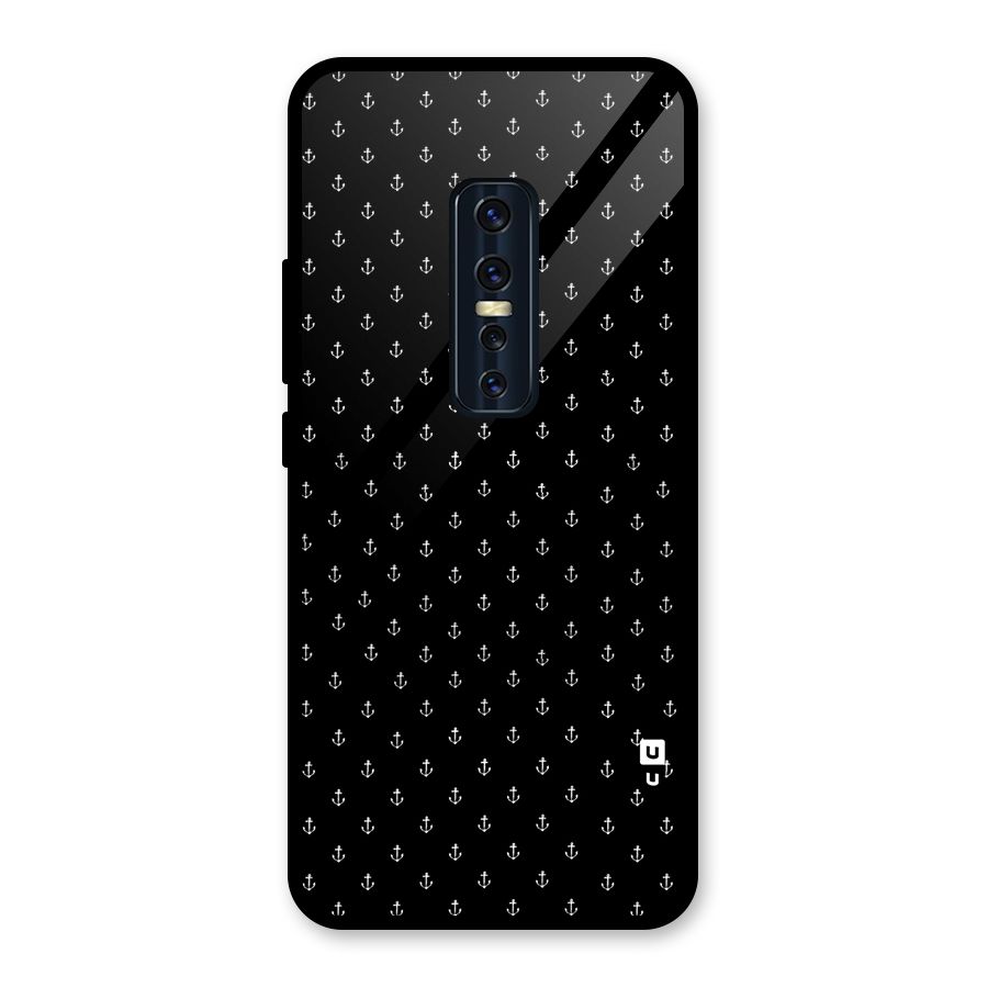 Seamless Small Anchors Pattern Glass Back Case for Vivo V17 Pro