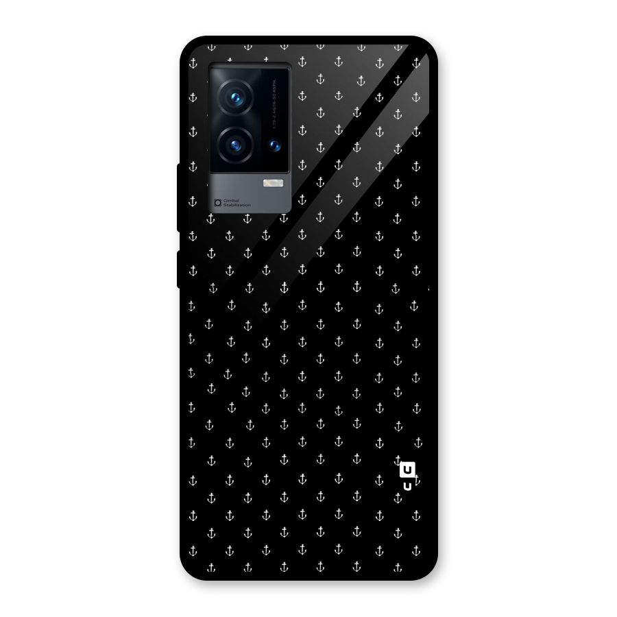 Seamless Small Anchors Pattern Glass Back Case for iQOO 9 5G