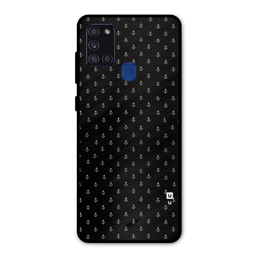 Seamless Small Anchors Pattern Metal Back Case for Galaxy A21s