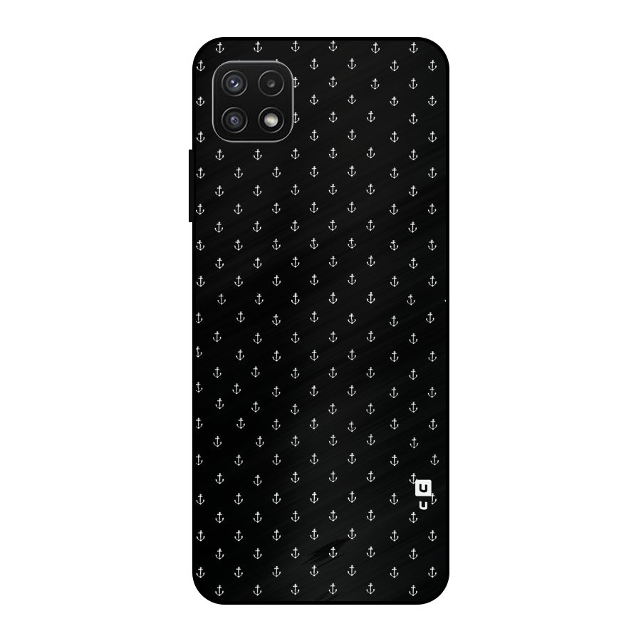 Seamless Small Anchors Pattern Metal Back Case for Galaxy A22 5G
