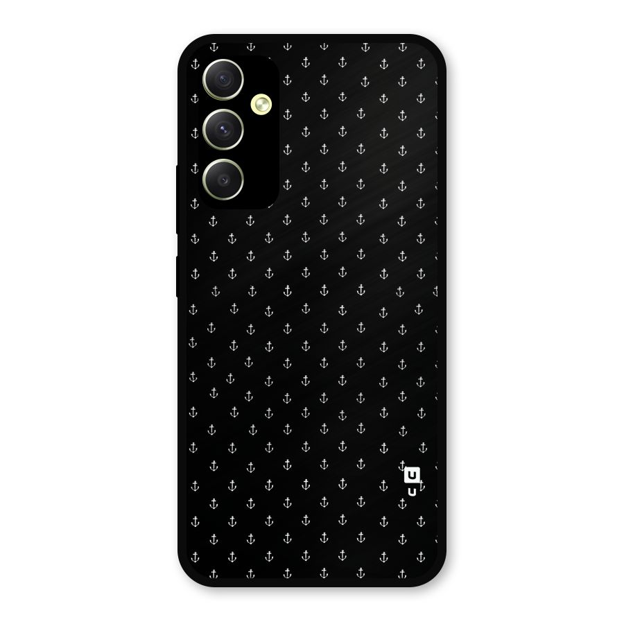 Seamless Small Anchors Pattern Metal Back Case for Galaxy A34