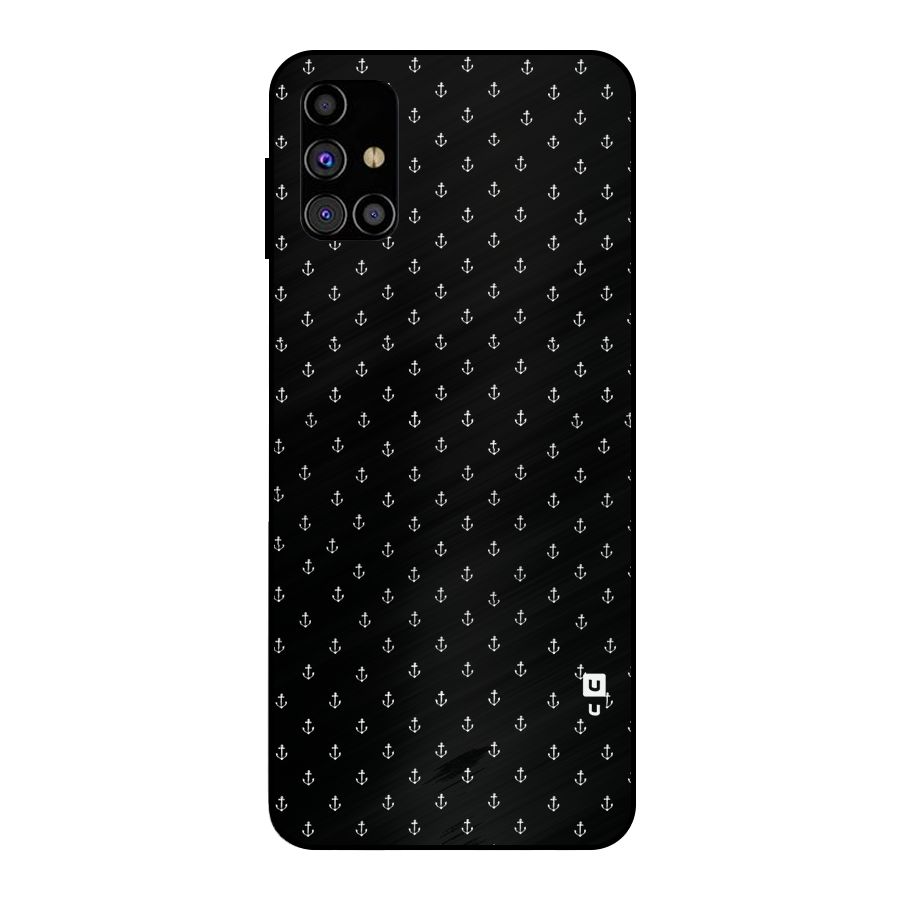 Seamless Small Anchors Pattern Metal Back Case for Galaxy M31s