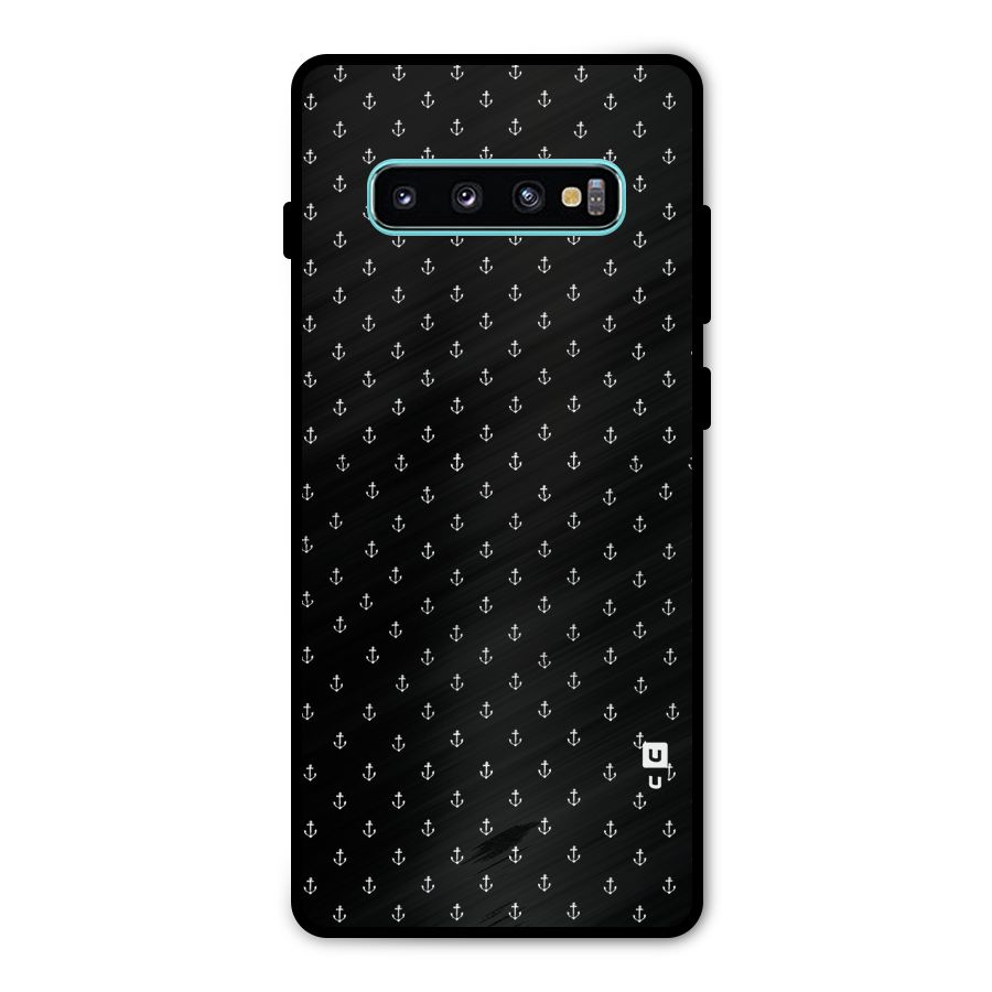 Seamless Small Anchors Pattern Metal Back Case for Galaxy S10 Plus