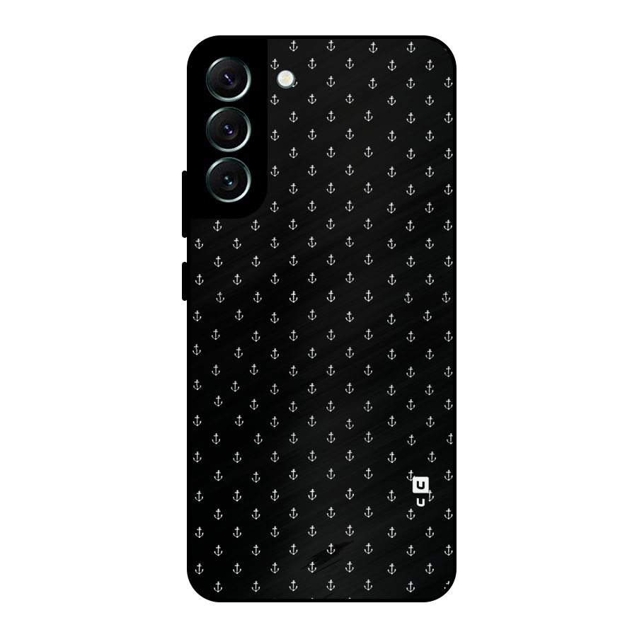 Seamless Small Anchors Pattern Metal Back Case for Galaxy S22 Plus 5G