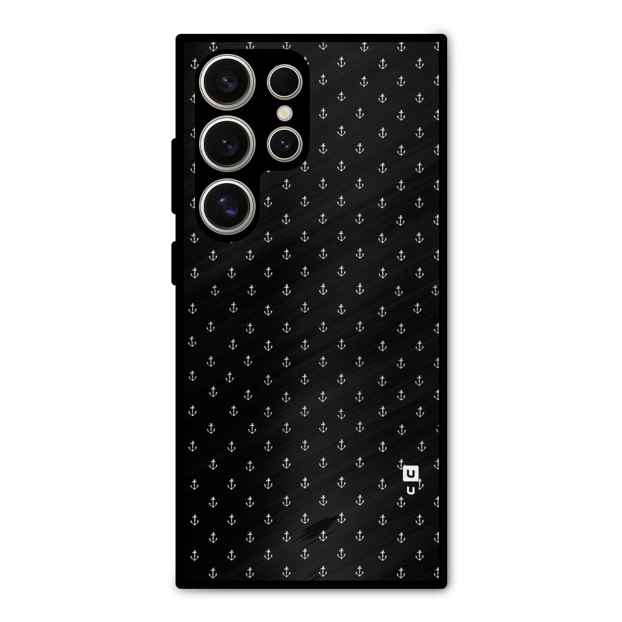 Seamless Small Anchors Pattern Metal Back Case for Galaxy S24 Ultra
