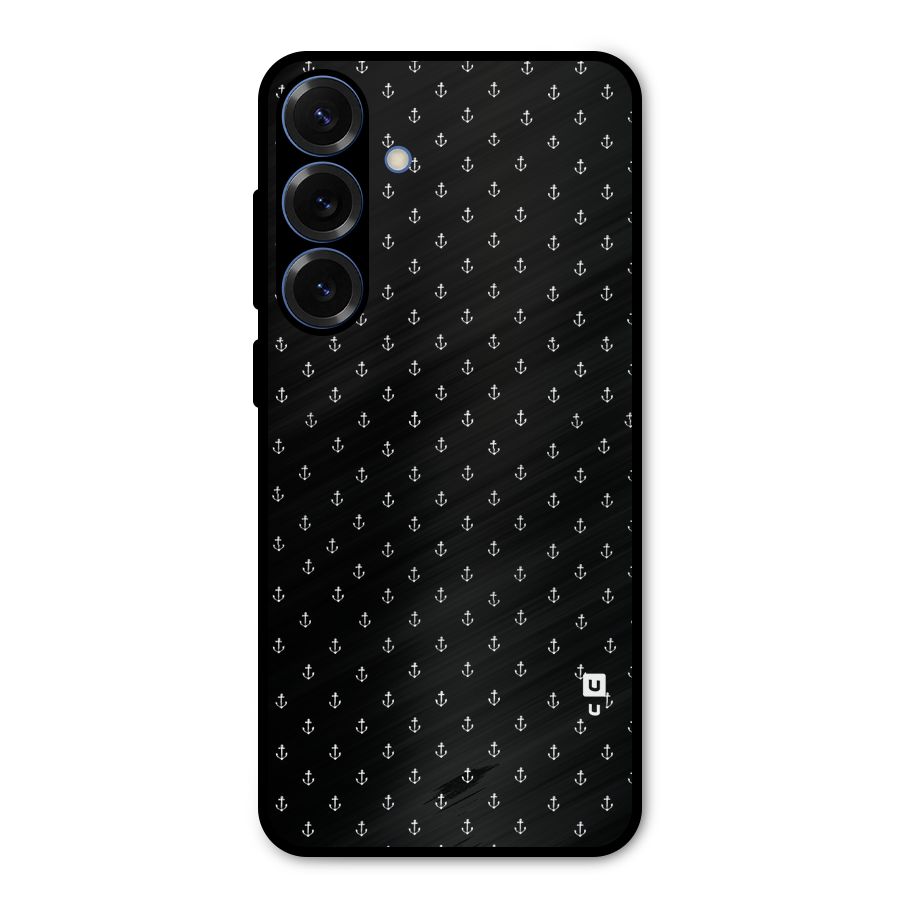 Seamless Small Anchors Pattern Metal Back Case for Galaxy S25 Plus
