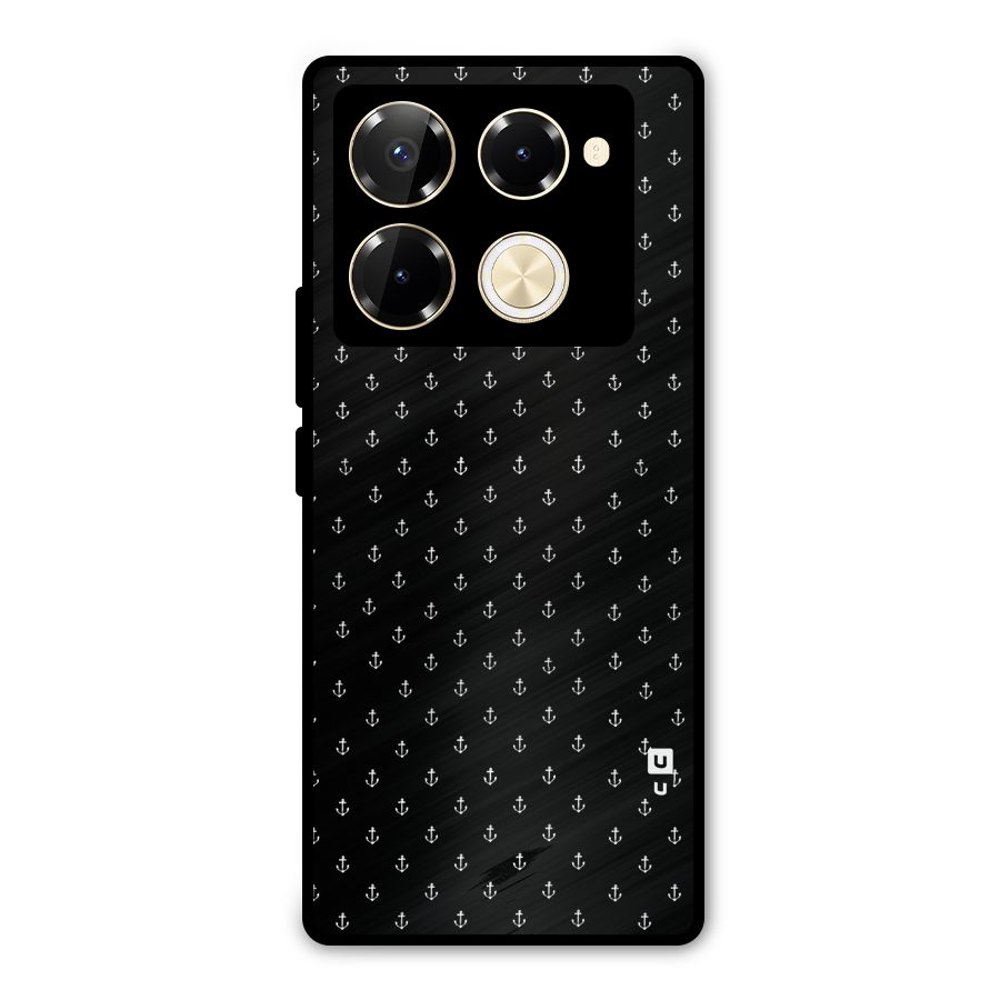 Seamless Small Anchors Pattern Metal Back Case for Infinix Note 40 Pro Plus