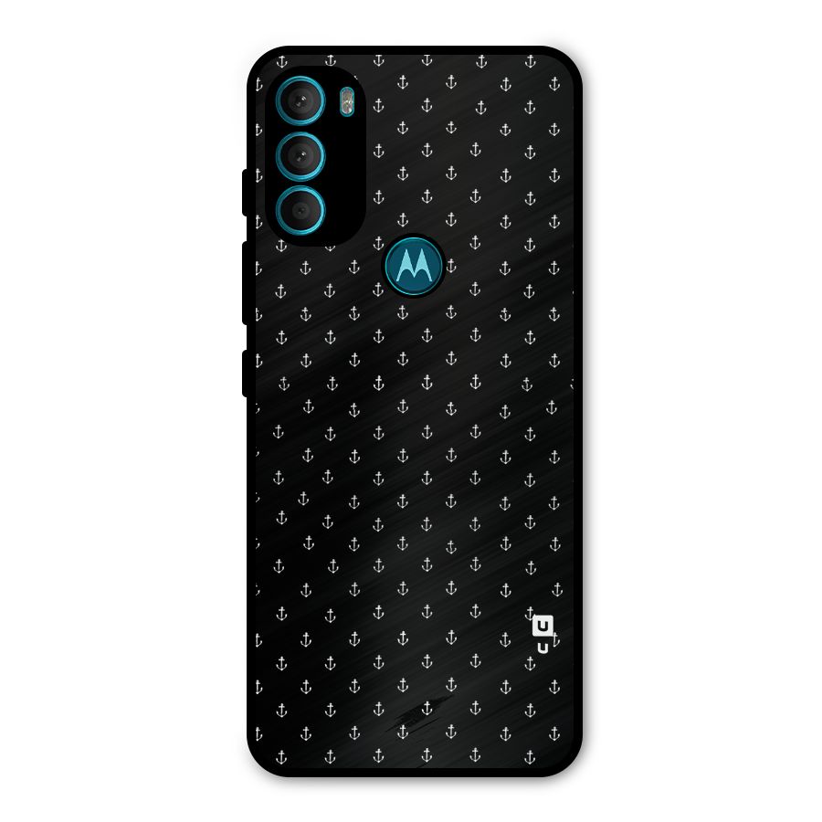 Seamless Small Anchors Pattern Metal Back Case for Moto G71 5G