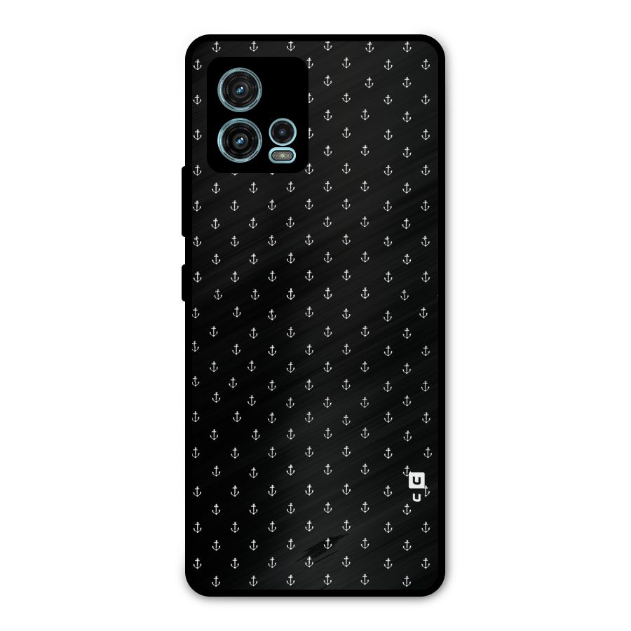 Seamless Small Anchors Pattern Metal Back Case for Moto G72