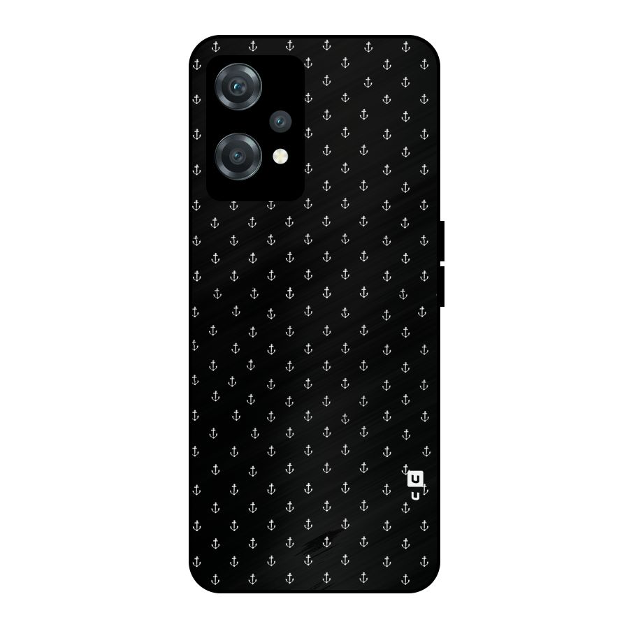 Seamless Small Anchors Pattern Metal Back Case for OnePlus Nord CE 2 Lite 5G