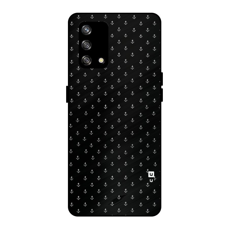 Seamless Small Anchors Pattern Metal Back Case for Oppo F19