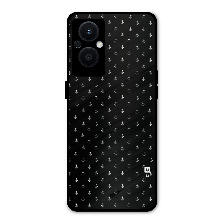 Seamless Small Anchors Pattern Metal Back Case for Oppo F21 Pro 5G