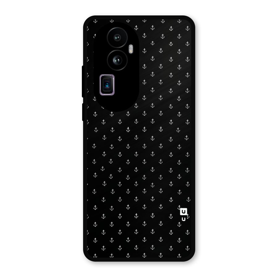 Seamless Small Anchors Pattern Metal Back Case for Oppo Reno10 Pro Plus