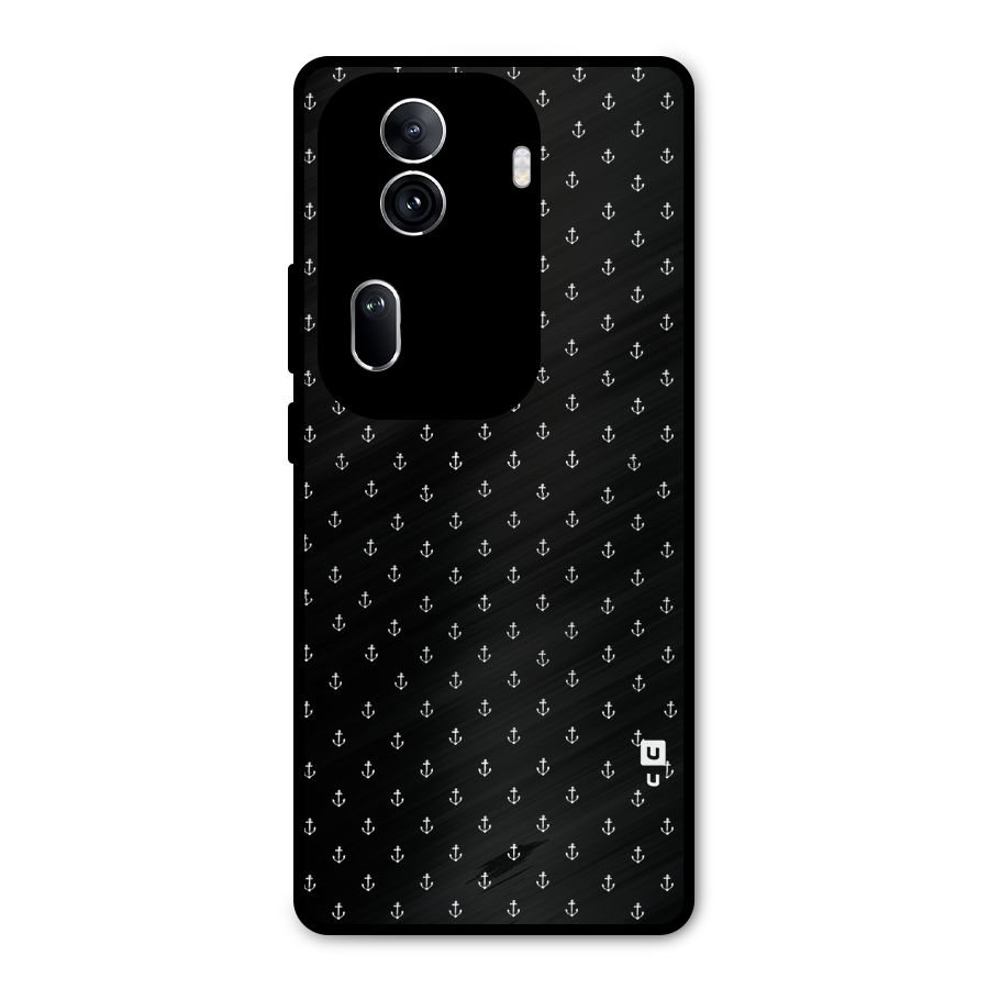 Seamless Small Anchors Pattern Metal Back Case for Oppo Reno11 Pro 5G