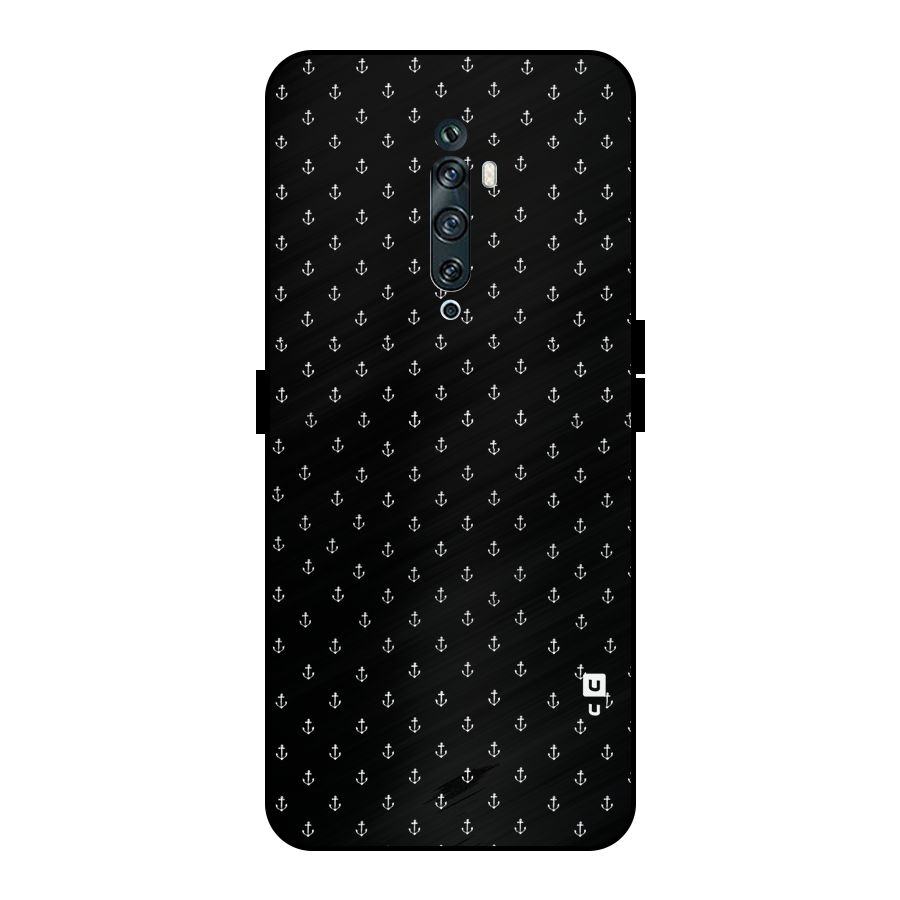 Seamless Small Anchors Pattern Metal Back Case for Oppo Reno2 F