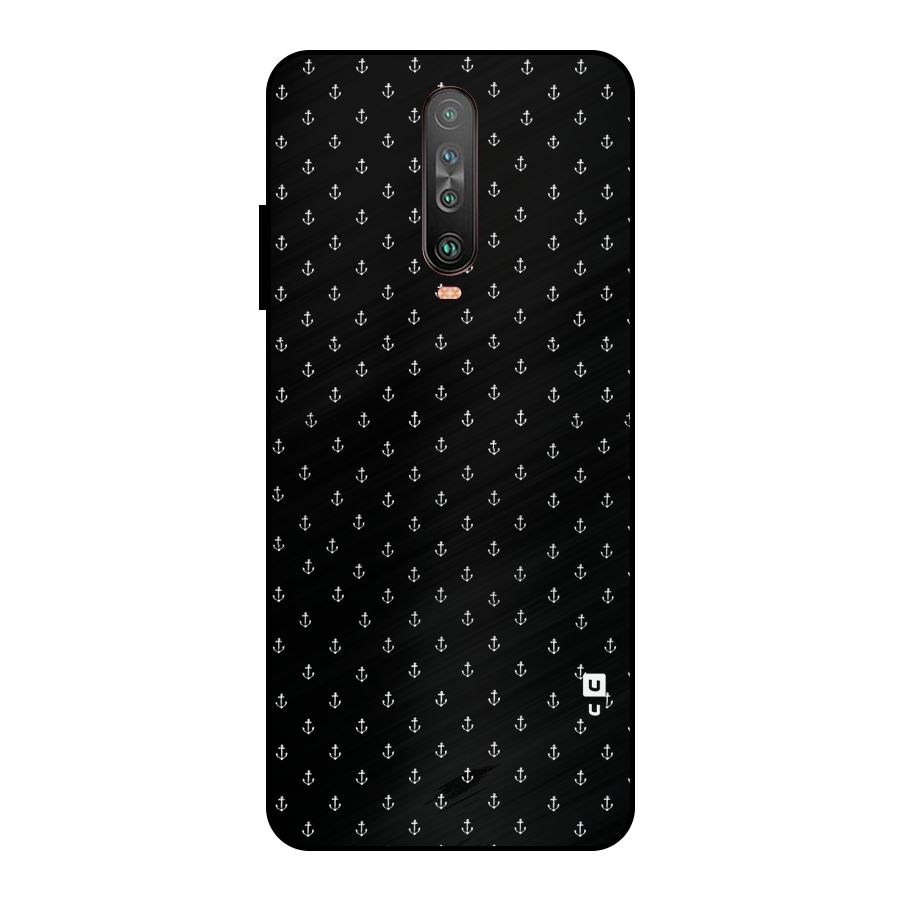 Seamless Small Anchors Pattern Metal Back Case for Poco X2