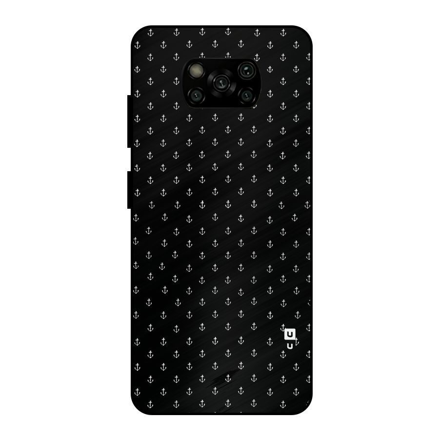 Seamless Small Anchors Pattern Metal Back Case for Poco X3
