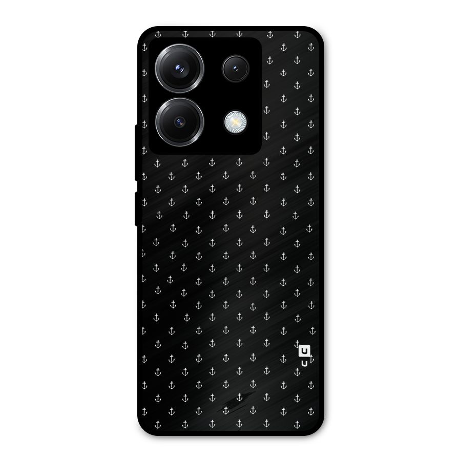 Seamless Small Anchors Pattern Metal Back Case for Poco X6