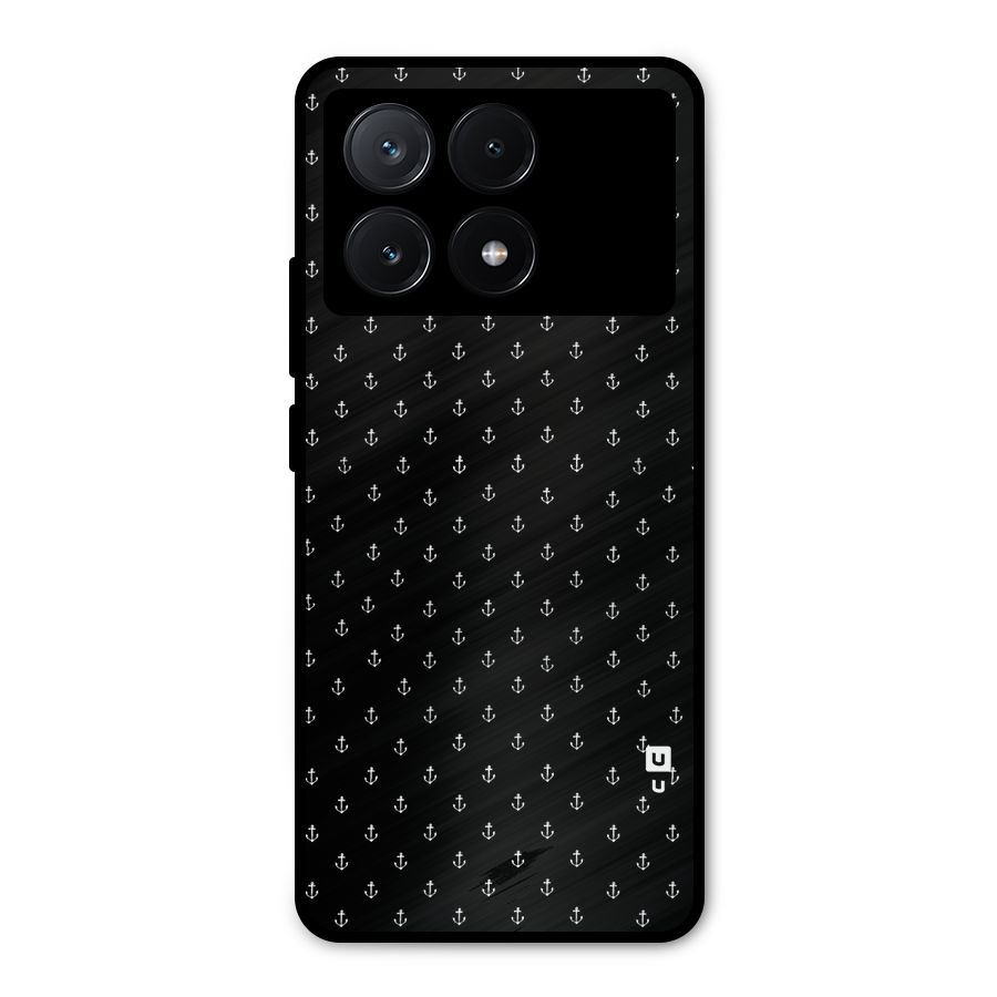 Seamless Small Anchors Pattern Metal Back Case for Poco X6 Pro