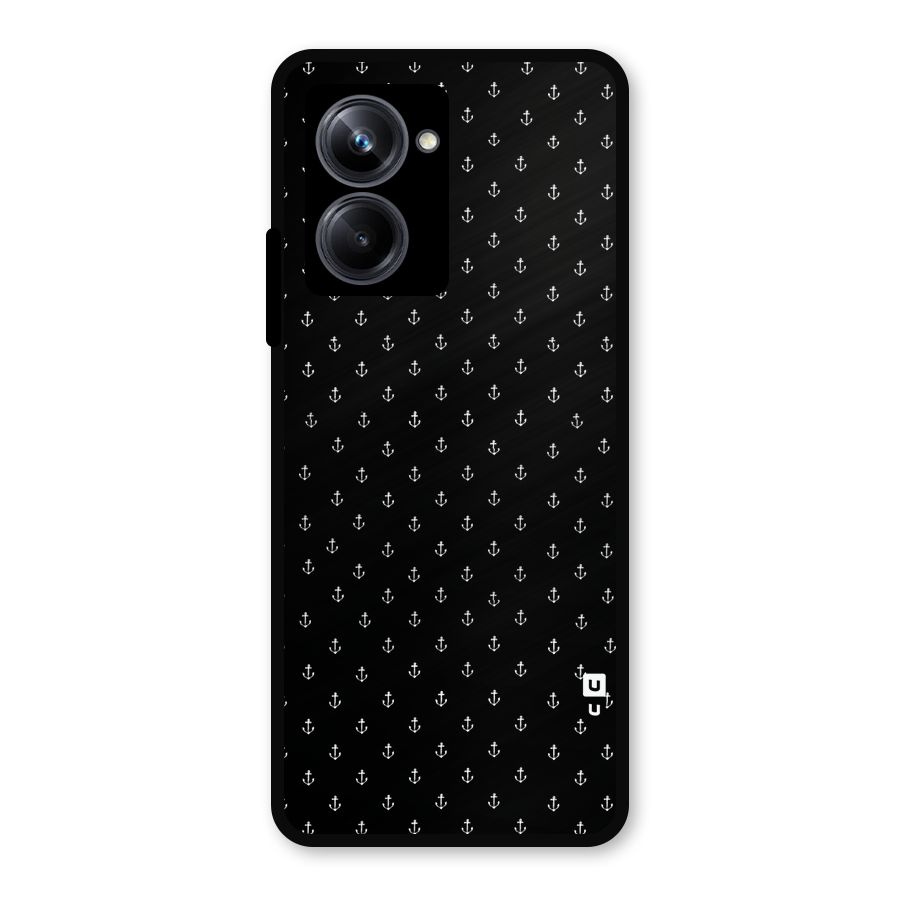 Seamless Small Anchors Pattern Metal Back Case for Realme 10 Pro