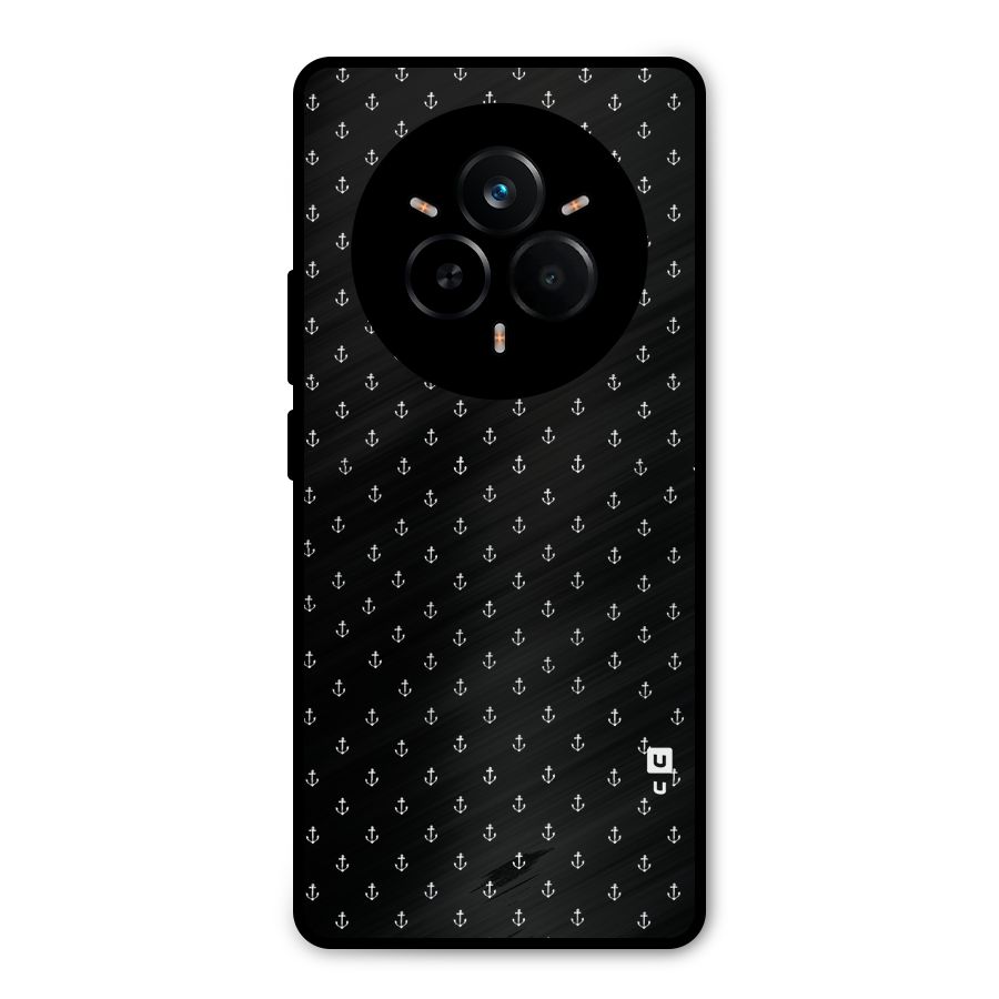 Seamless Small Anchors Pattern Metal Back Case for Realme 14 Pro