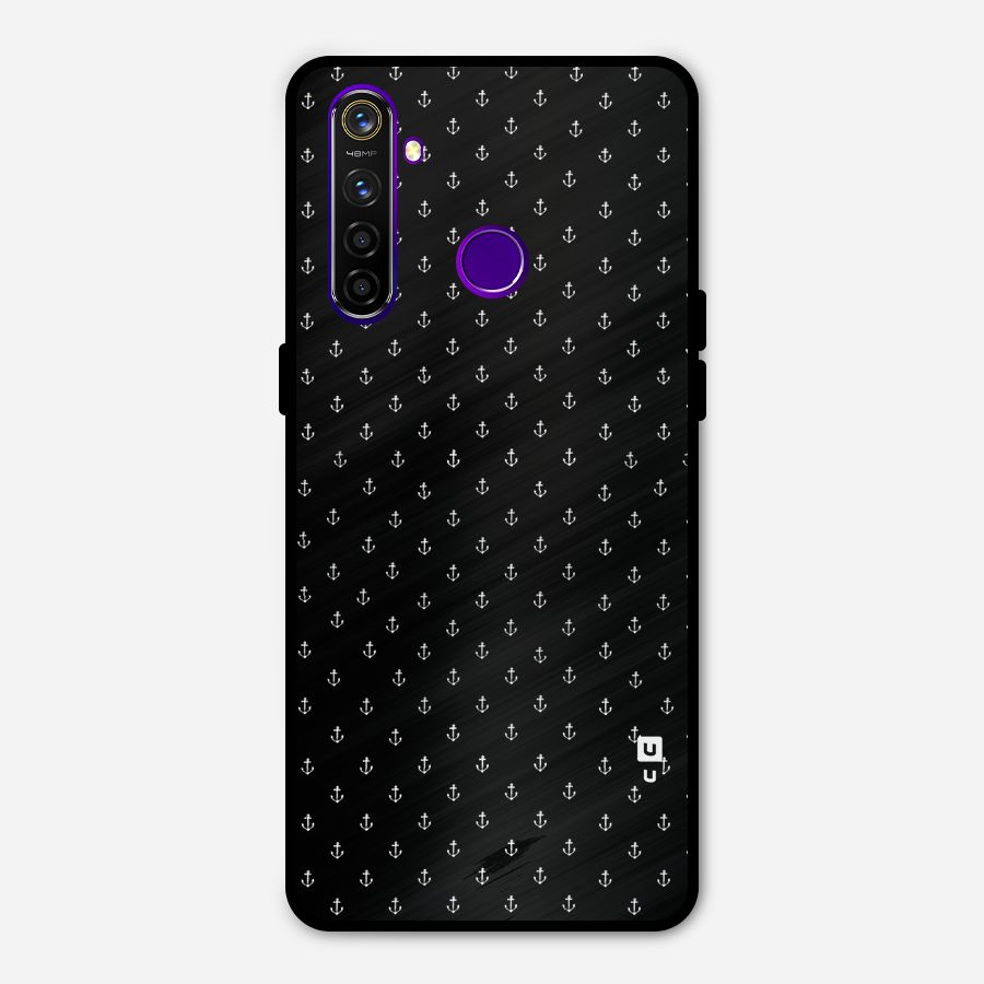 Seamless Small Anchors Pattern Metal Back Case for Realme 5 Pro