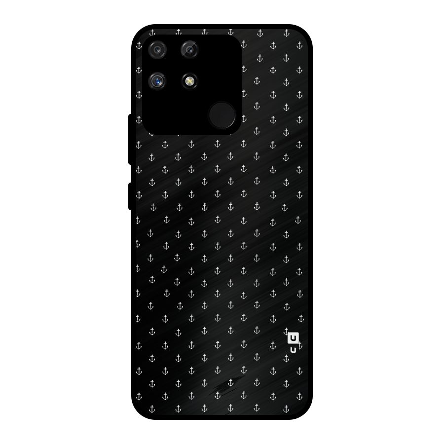 Seamless Small Anchors Pattern Metal Back Case for Realme Narzo 50A